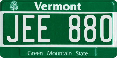 VT license plate JEE880