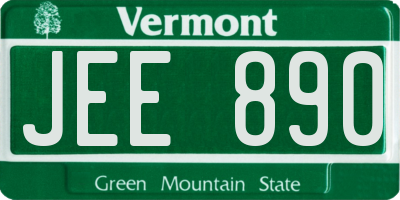 VT license plate JEE890