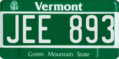 VT license plate JEE893