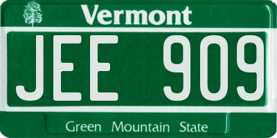 VT license plate JEE909