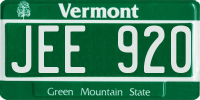 VT license plate JEE920