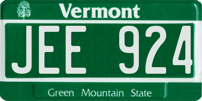VT license plate JEE924