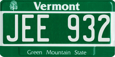 VT license plate JEE932
