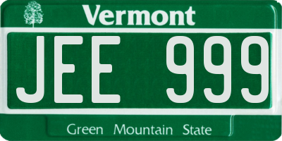 VT license plate JEE999