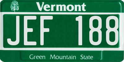 VT license plate JEF188