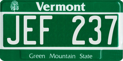 VT license plate JEF237