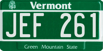 VT license plate JEF261