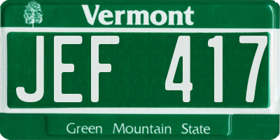 VT license plate JEF417
