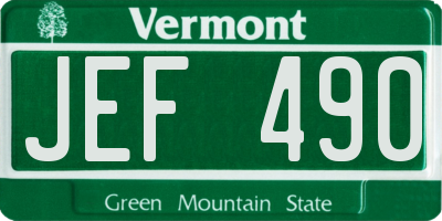 VT license plate JEF490