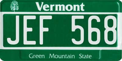 VT license plate JEF568