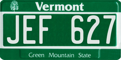 VT license plate JEF627