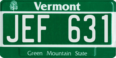 VT license plate JEF631
