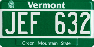 VT license plate JEF632