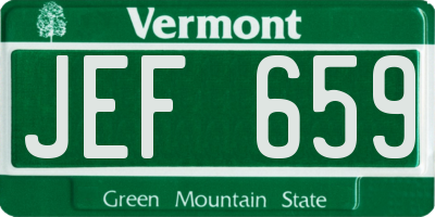 VT license plate JEF659