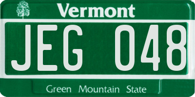 VT license plate JEG048