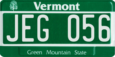 VT license plate JEG056