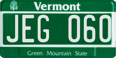 VT license plate JEG060