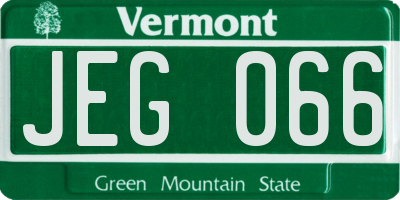 VT license plate JEG066
