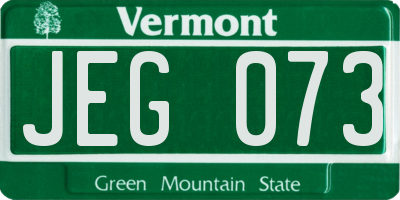 VT license plate JEG073
