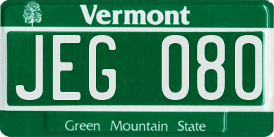 VT license plate JEG080