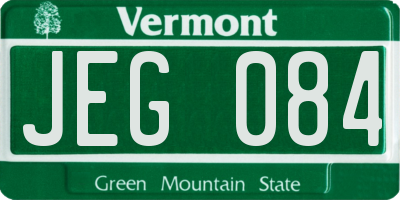 VT license plate JEG084