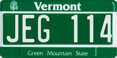 VT license plate JEG114