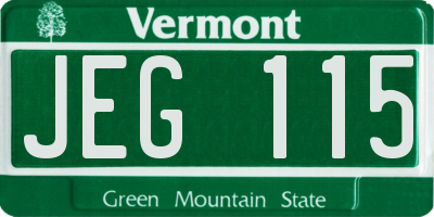 VT license plate JEG115