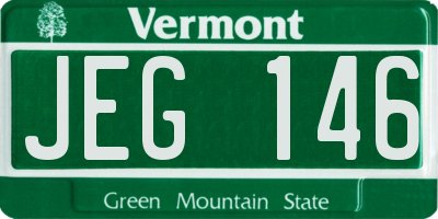 VT license plate JEG146