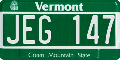 VT license plate JEG147