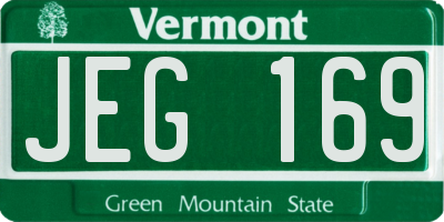 VT license plate JEG169