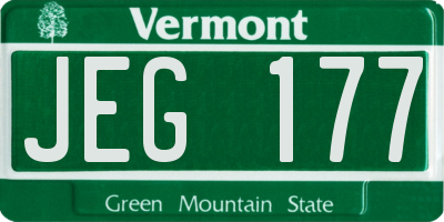 VT license plate JEG177