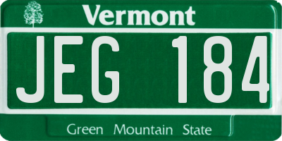 VT license plate JEG184