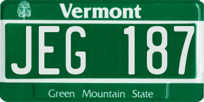 VT license plate JEG187