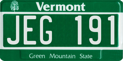 VT license plate JEG191