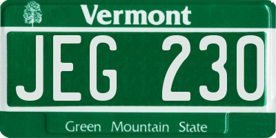 VT license plate JEG230