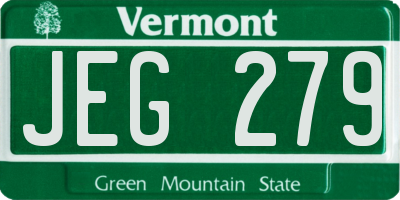 VT license plate JEG279