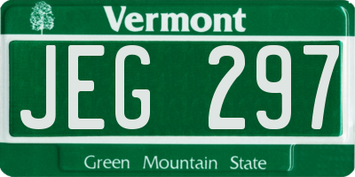 VT license plate JEG297