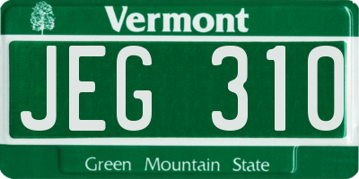 VT license plate JEG310