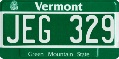 VT license plate JEG329