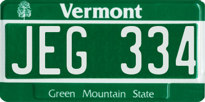 VT license plate JEG334