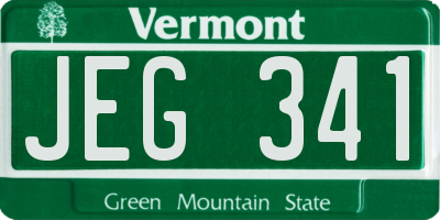 VT license plate JEG341