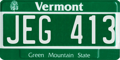 VT license plate JEG413