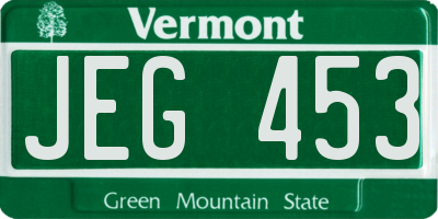 VT license plate JEG453