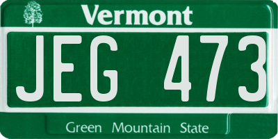 VT license plate JEG473