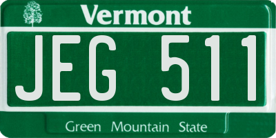 VT license plate JEG511