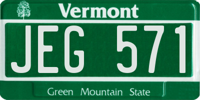 VT license plate JEG571