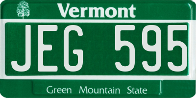 VT license plate JEG595