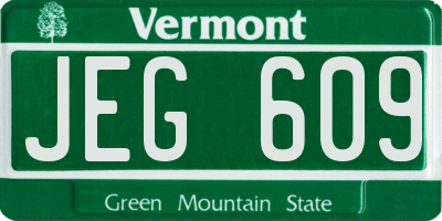 VT license plate JEG609