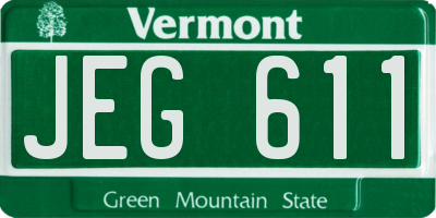 VT license plate JEG611