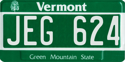 VT license plate JEG624